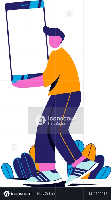 Man hold smartphone  Illustration