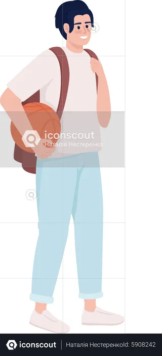Man holding basketball  Illustration