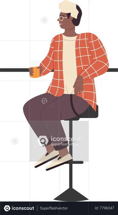 Man holding beer glass  Illustration