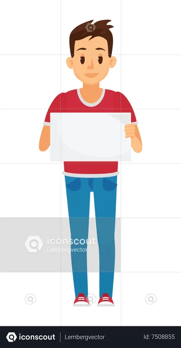 Man holding blank board  Illustration