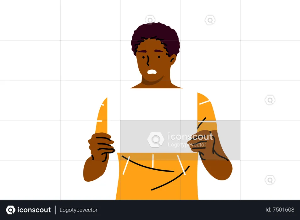 Man holding blank placard  Illustration