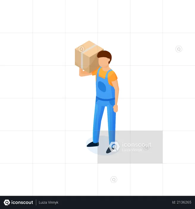 Man holding box  Illustration