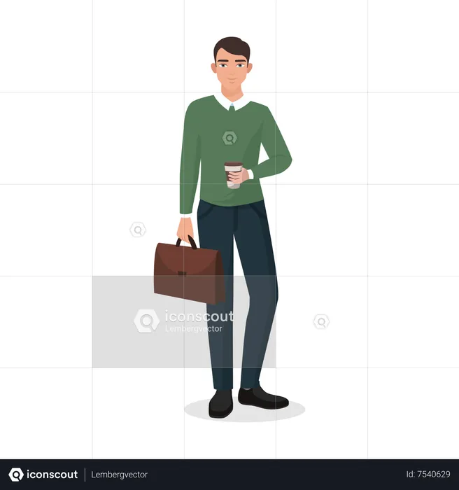 Man holding briefcase  Illustration