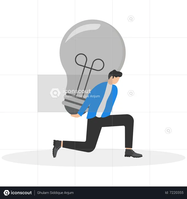 Man holding bulb  Illustration