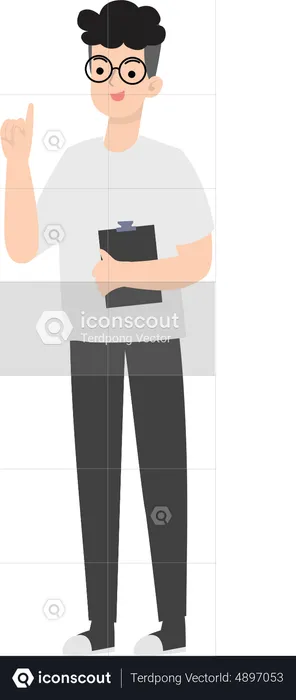 Man Holding clipboard  Illustration