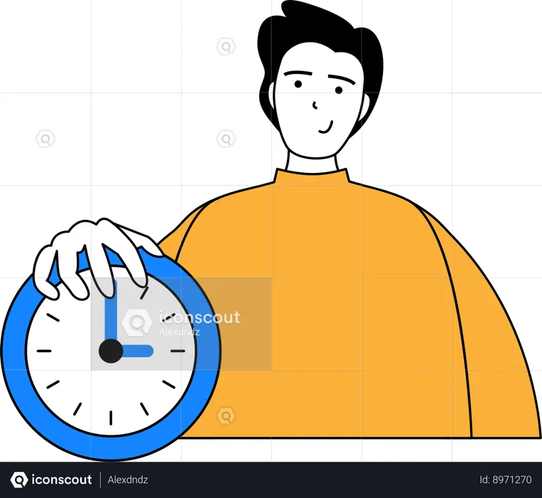 Man holding clock  Illustration