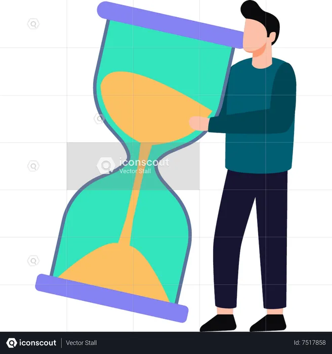 Man holding hourglass  Illustration