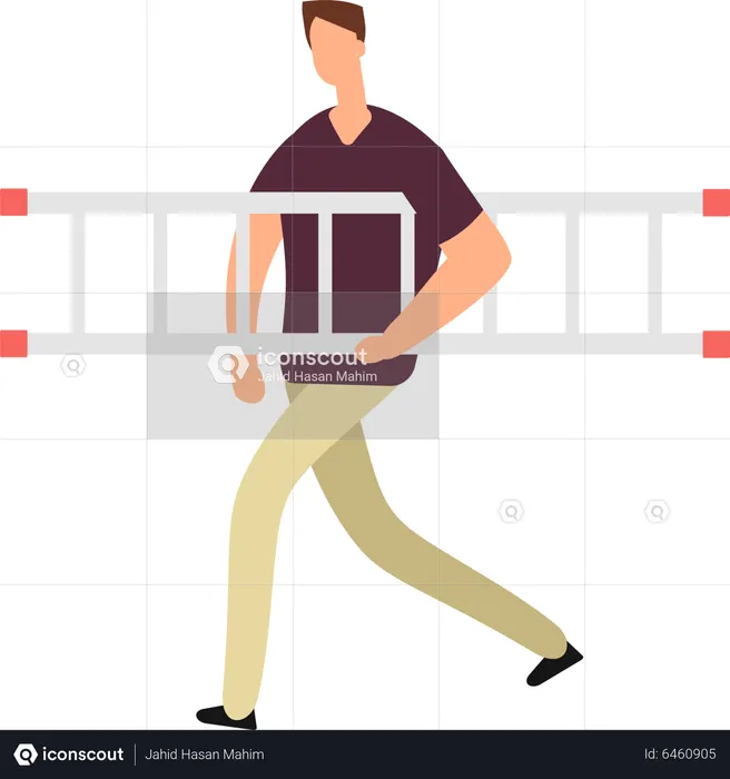 Man holding ladder  Illustration