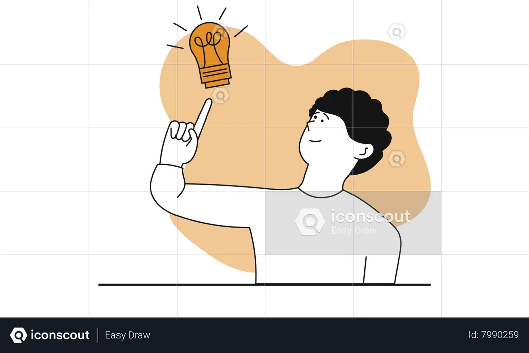 Man holding lightbulb  Illustration