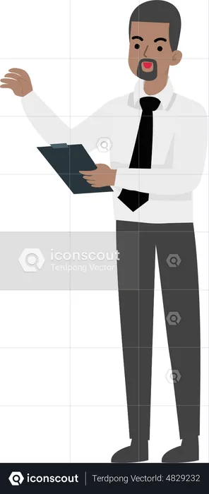 Man Holding Note  Illustration