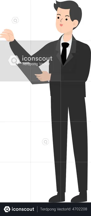 Man Holding Note  Illustration