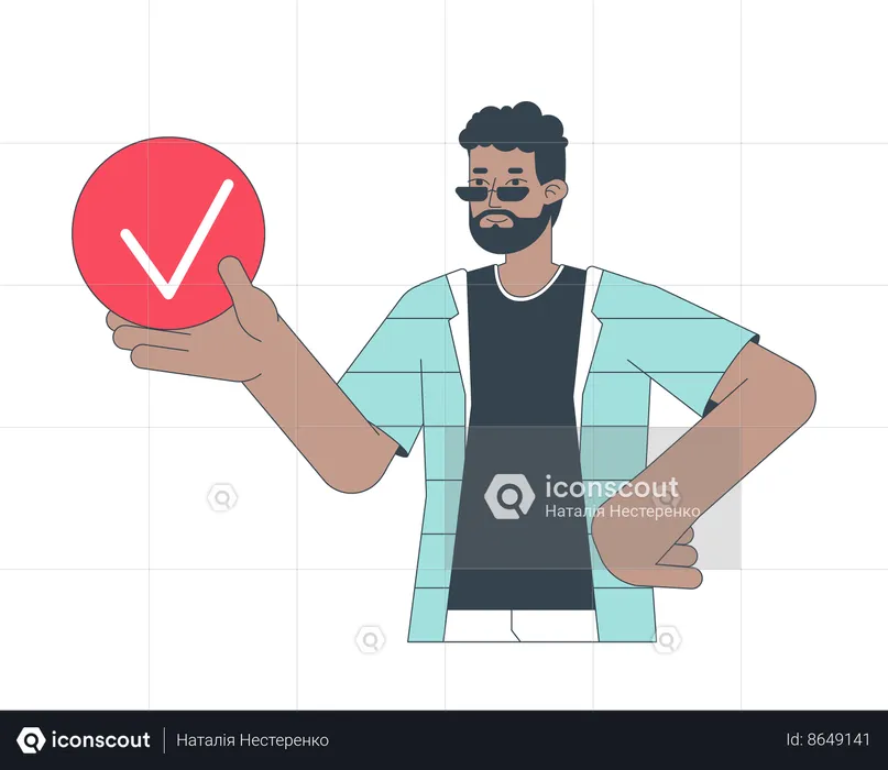Man holding ok sign  Illustration
