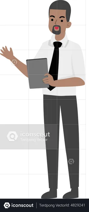 Man Holding Tableta22  Illustration