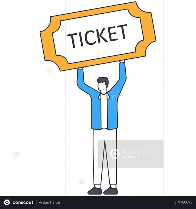 Man holding Ticket Book  Illustration