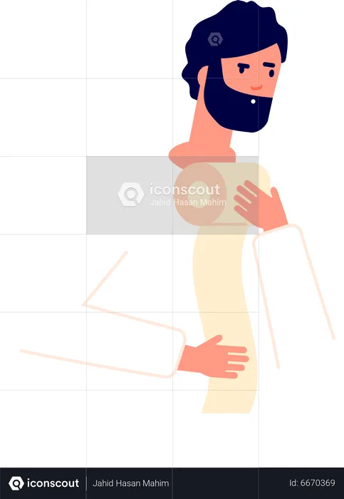 Man holding toilet paper  Illustration