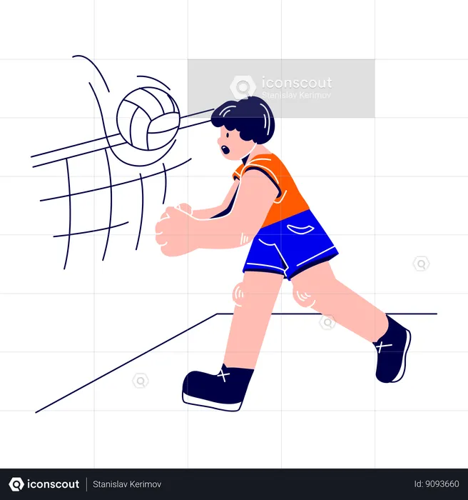 Man holds the serve in volleyball  Illustration