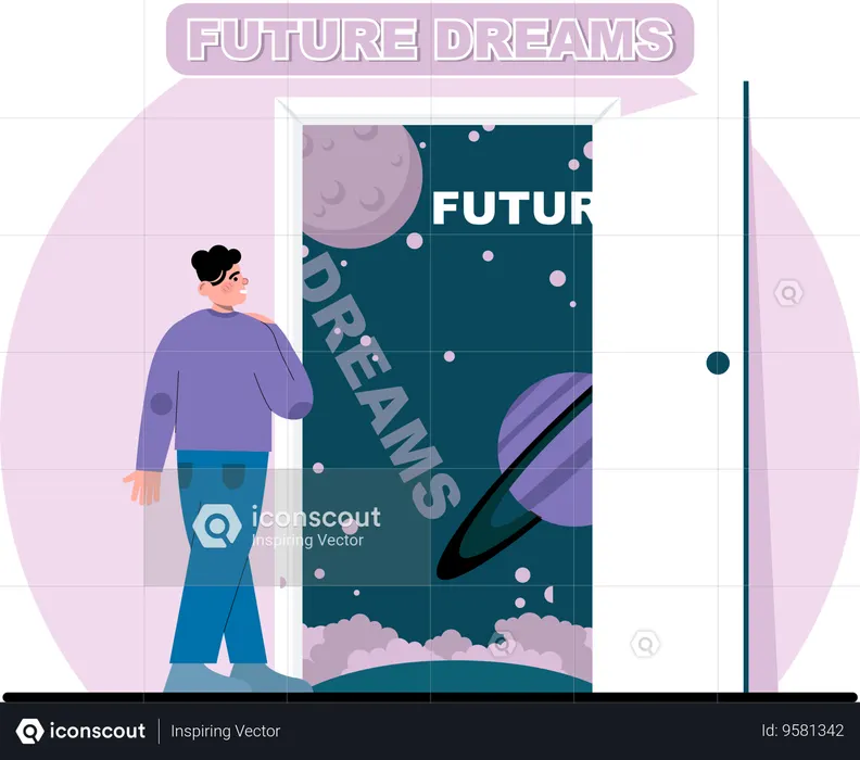 Man imagine his future  Illustration
