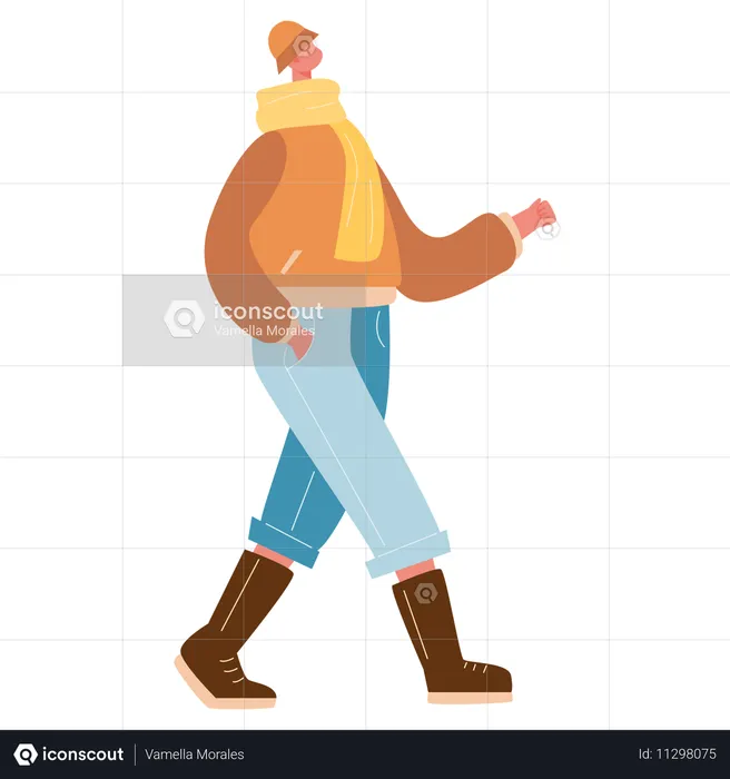 Man in autumn clothe  Illustration