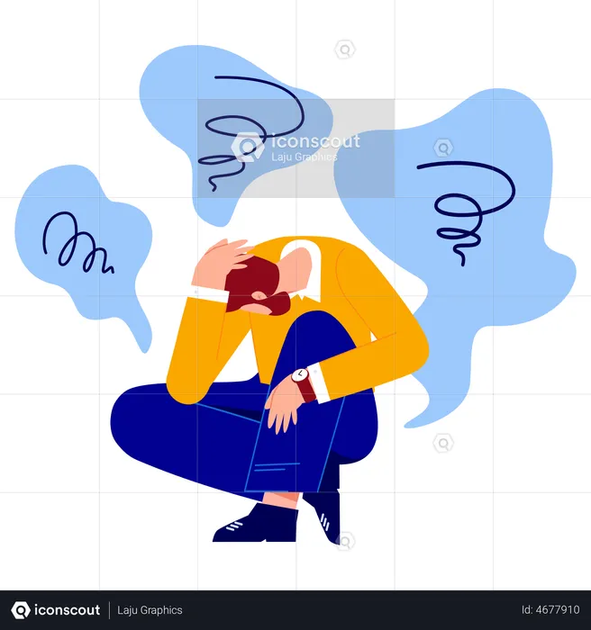 Man in depression  Illustration