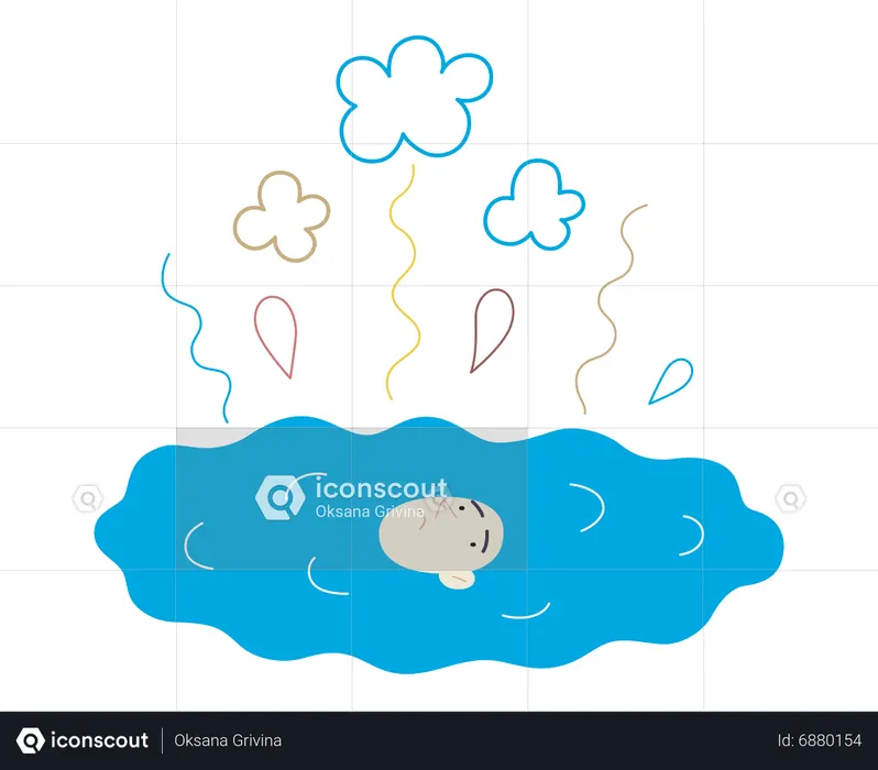 Man In Depression  Illustration