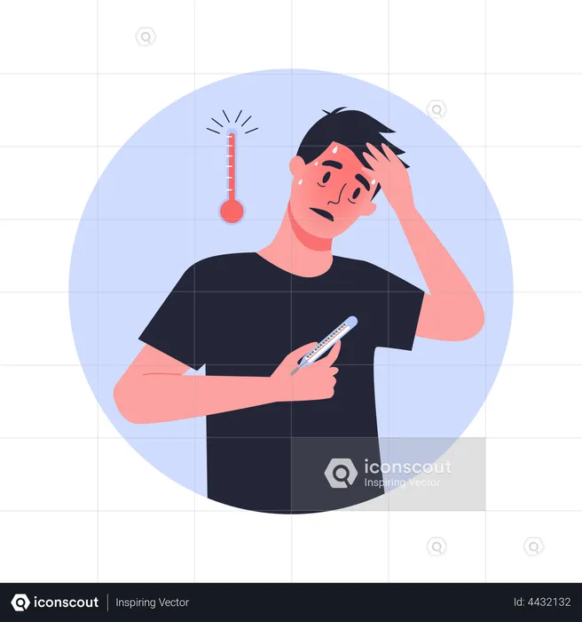 Man in fever  Illustration