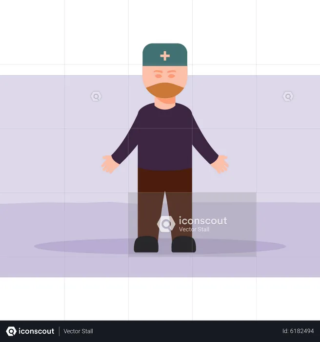 Man in halloween costume for party  Illustration
