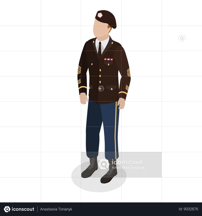 Man in military uniform  Illustration