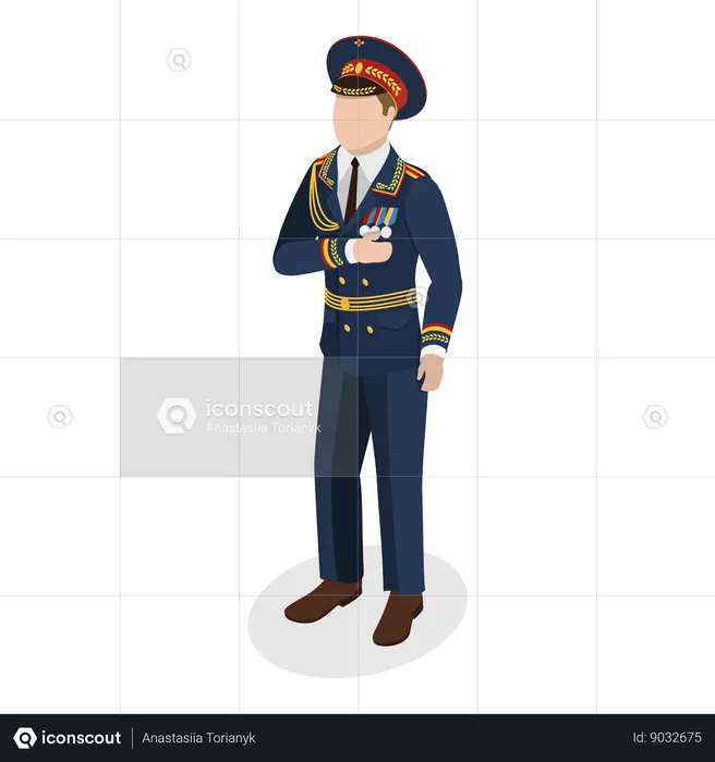 Man in military uniform  Illustration
