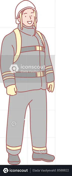 Man in safety suit  Illustration