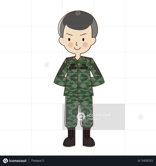 Man in soldier uniform  Illustration