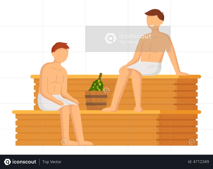 Man in spa center  Illustration