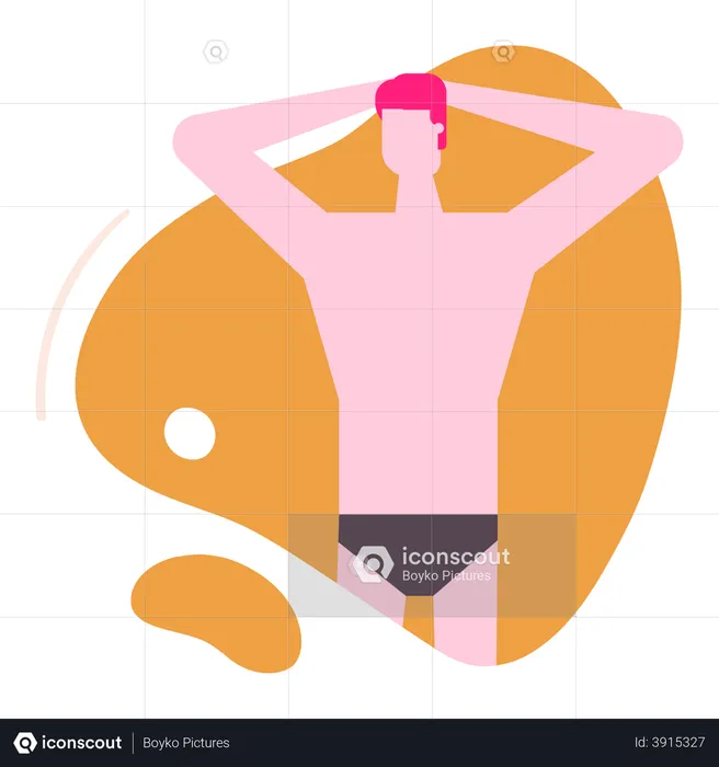 Man in swimsuit  Illustration