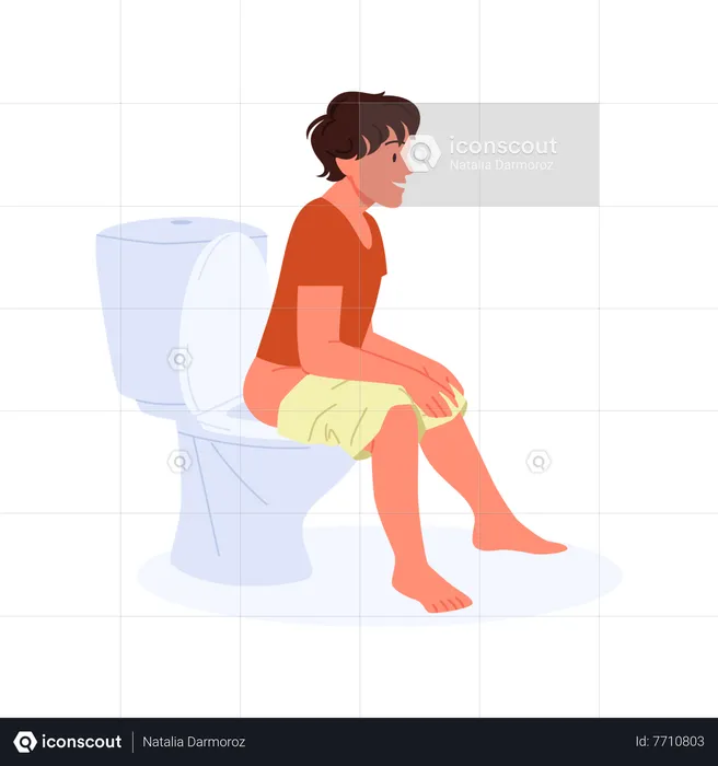Man in toilet  Illustration