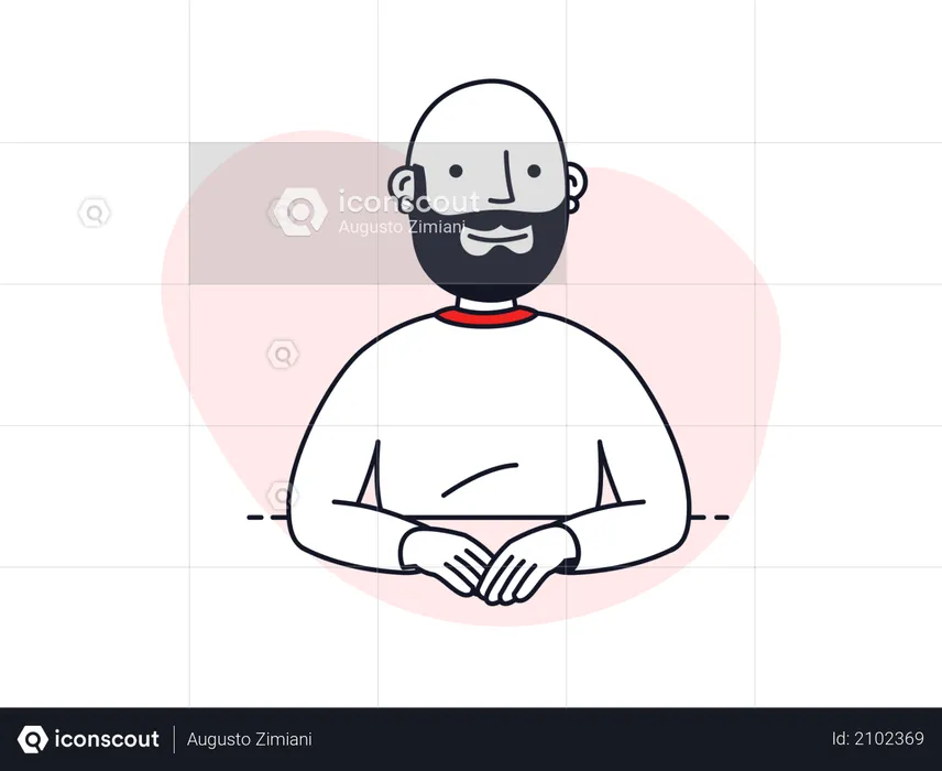 Man in video conference  Illustration