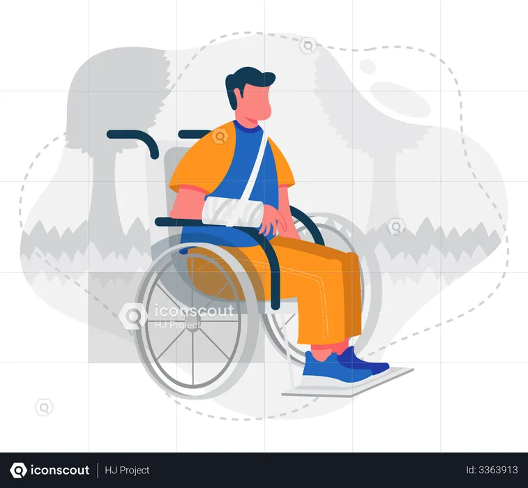 Man in wheelchair  Illustration