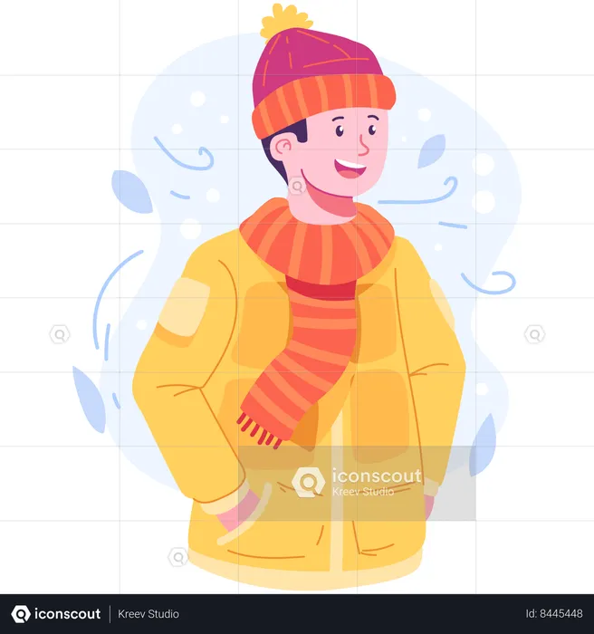 Man in winter clothes  Illustration