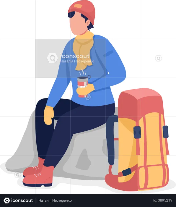 Man in winter clothes  Illustration