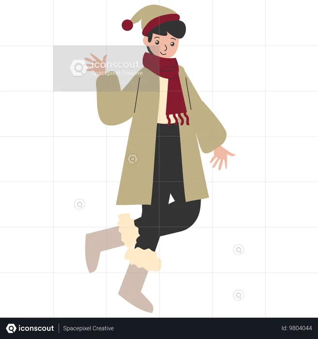 Man In Winter Clothes  Illustration