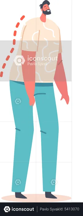 Man in Wrong Standing Position  Illustration