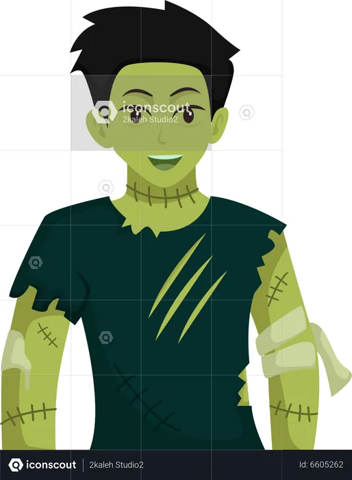 Man In Zombie Costume  Illustration