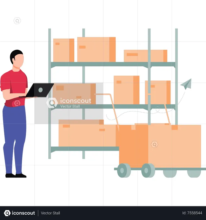 Man inspecting product  Illustration