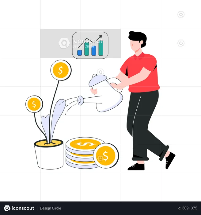 Man investing money  Illustration