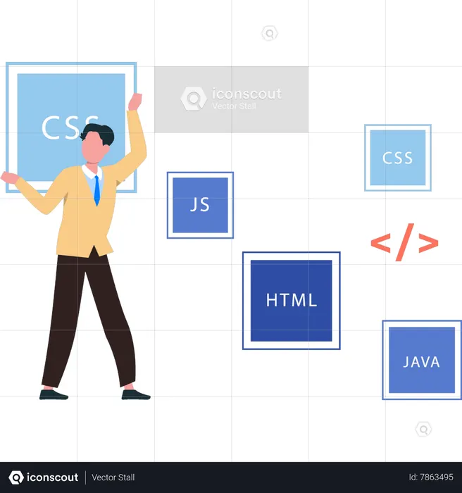 Man is a coder  Illustration