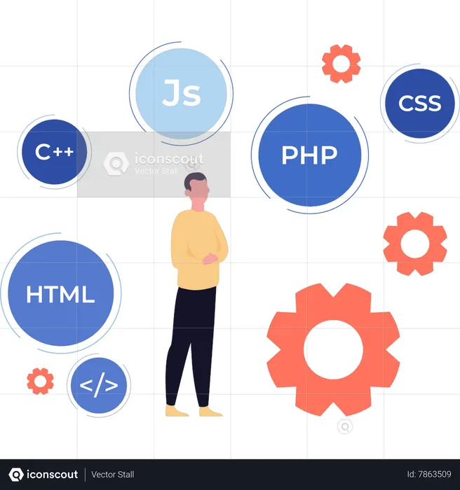 Man is a coder  Illustration