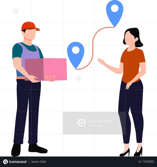 Man is delivering the parcel  Illustration