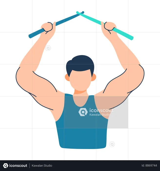 Man is doing pound fit  Illustration