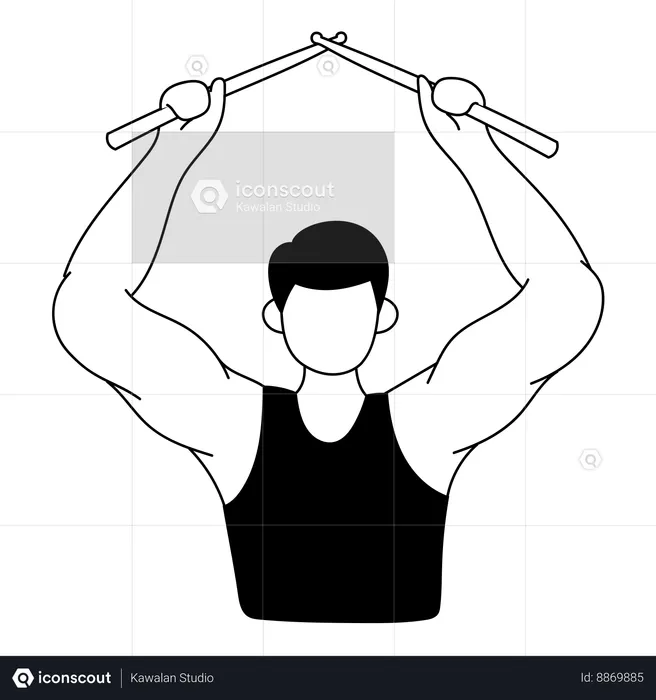 Man is doing pound fit  Illustration