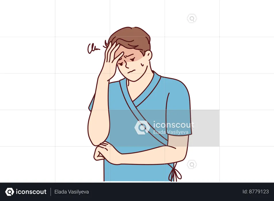 Man is frustrated due to health issues  Illustration