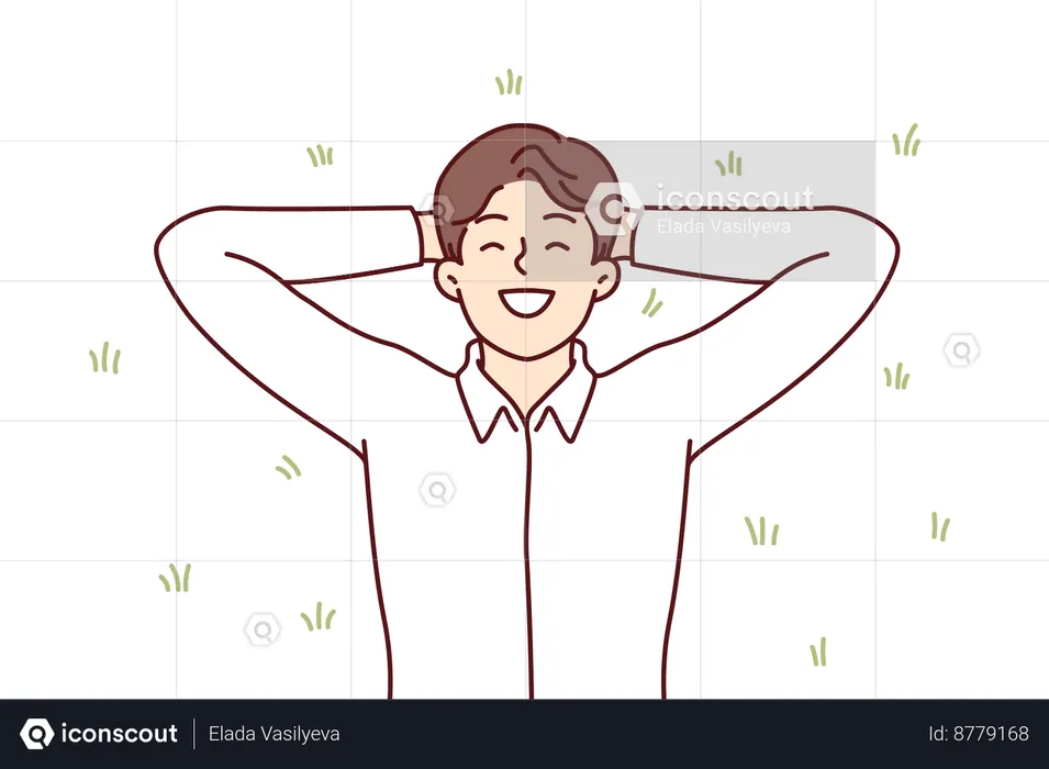 Man is in happy mood  Illustration