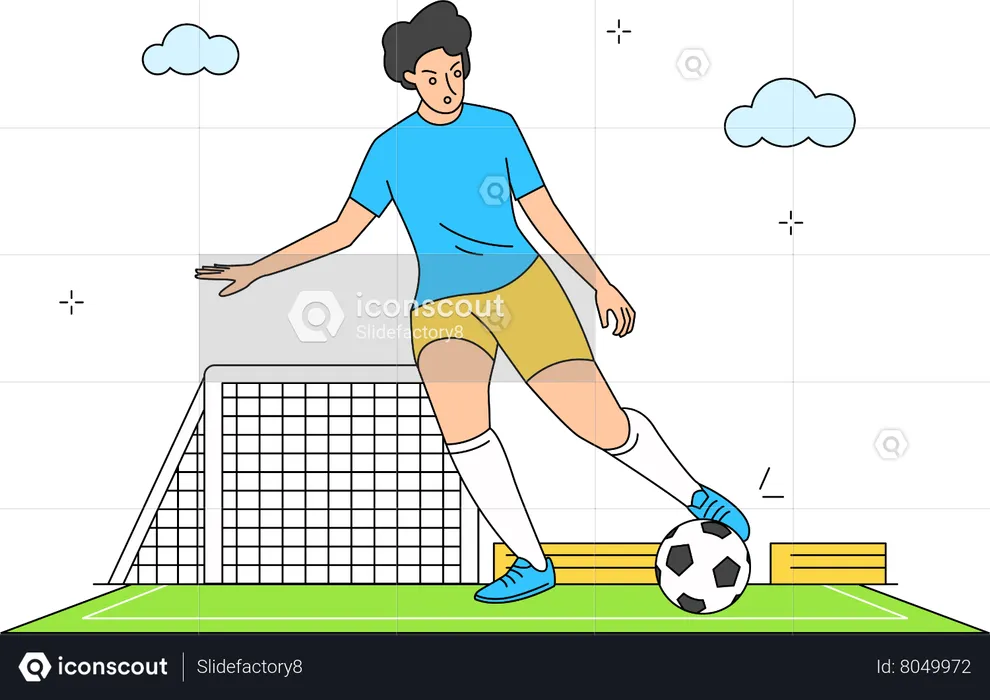 Man is playing soccer  Illustration